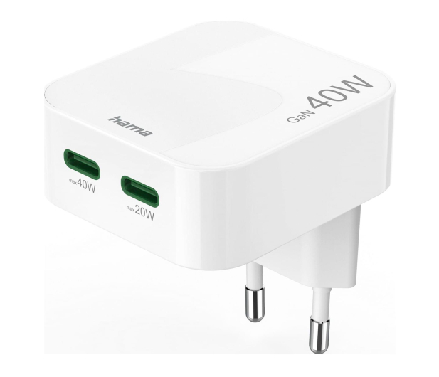 Hama ŁADOWARKA SKŁADANA GAN 40W 2X USB-C BIAŁA - 1548499 - zdjęcie 4